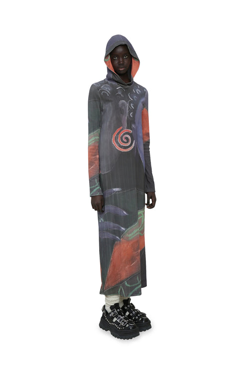 Drawing by Kristina HOOD DRESS -TWO BUDDAHS- *Last1